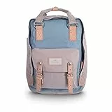 Doughnut MACAROON Rucksack Unisex 16L mit Laptopfach I Studenten-Rucksack funktionell & handgefertigt I ideal als Reise-Rucksack oder leichter City-Rucksack I Daypack (Beige_beige/Blau, Beige)