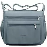 FAVORTALK Umhängetasche Damen Mittelgroß Crossbody Bag Damen mit Mehreren Taschen Wasserdicht Leichte Damen-Umhängetaschen Verstellbarer Breitem Freizeit für Einkaufen Reisen Schule B44104 Hellblau