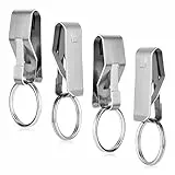 TIESOME 4 Stück Gürtel-Schlüssel-Clip-Schlüsselanhänger, Gürtel-Sicherheits-Metall-Schlüsselhalter für Autoschlüssel-Schlüsselanhänger und Männer Home Office Supplies (Silber)