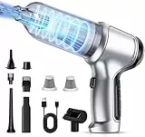 NVKHG Handstaubsauger Akku, 18000Pa Typ-C Aufladbar Tragbar Leicht Mini Staubsauger, 3 in 1 Autostaubsauger mit Bürstenloser Motor Mini Staubsauger für den Auto, Haus, Küche, Tierhaare