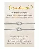 CheersLife Freundschaftsarmband für 2,Silber Unbegrenzte Knoten Armband Freundschaft,Freundschaftsarmbänder,Beste Freunde Geschenke,Armband Damen Mädchen - Weihnachten Geburtstagsgeschenk