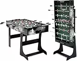 Carromco Tischkicker Rialto XT – klappbarer Kickertisch für Kinder & Jugendliche, platzsparender Kicker für 2–4 Spieler, inkl. 2 Bälle & Wandhalterung, Kickertisch 17,5 kg