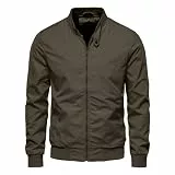 HOTIAN Herren Jacke Leichte Windbreaker Bomberjacke mit Stehkragen Jacke Übergangsjacke Freizeit jacke mit Reißverschlusstaschen
