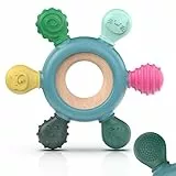 akolik Beißring Baby, BPA-frei Zahnungshilfe aus Silikon, Baby Spielzeug ab 0 3 6 9 12 Monate, Beissring Babys, Ruder Greifling Beißspielzeug, Erstausstattung Neugeborene, Geschenk Mädchen Junge