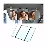 JNNJ Sonnenblende Faltbar Make-up Spiegel, Trifold Schminkspiegel Auto Rückspiegel, Tragbarer Autospiegel Kosmetikspiegel Universal für Auto LKW SUV Rückspiegel