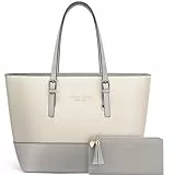 Jocose Moose Damen Handtasche Schultertasche, Vintage Leder Tasche Shopper Groß für BüRo Schule Einkauf, Geschenk mit Einer Damen Geldbörse