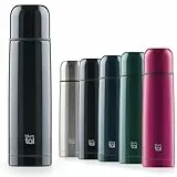 Blumtal® Thermosflasche 1L - BPA-freie Thermoskanne für warm&kalt - auslaufsichere Isolierflasche 1000ml Edelstahl rostfrei - Thermoskanne mit Becher/Thermoskanne 1000ml - Thermosflaschen - Schwarz