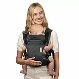 Infantino Flip Luxe 4-In-1 Babytrage, Ergonomisch, Lendenstütze, Premiumstoff, Freihändig, 3,2–16 Kg, Onyx