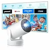 [2026 Upgraded & Integrierte Apps] Salange Mini Beamer 4K 1080P Unterstützt,Smart Projektor Android 14,Beamer Handy Klein Outdoor,5W Soundbass Lautsprecher,Auto Trapezkorrektur mit WiFi6 Bluetooth 5.4