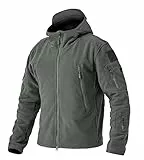 EKLENTSON Herren Winterjacke Fleecepullover Jacke Outdoorjacke Full Zip Windbreaker Polyester, (Dunkelgrau, L)