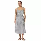 Amazon Essentials x Sofia Grainge Damen Mommy & Me Kleider aus Baumwollsatin, Marineblaues Gingham, S
