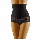 Wolbar Miederslip Damen Slips Panties Höschen Hohe Taille Hipster Slip Figurformende Bauchkontrolle Shapewear Seamless Nahtlose, Schwarz,L