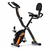 2025 Heimtrainer, faltbar, vannect Heimtrainer mit LCD-Monitor und manueller Pulsmessung, leises und komfortables Heimfahrrad, faltbare Aufbewahrung, maximale Belastung 150/160 kg