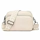 TIAASTAP Handtasche Damen Umhängetasche Echtes Leder Crossbody Bag Damen Handytasche zum Umhängen, Umhängetasche Damen Klein Moderne Taschen mit Breitem Schultergurt u 3 fächern