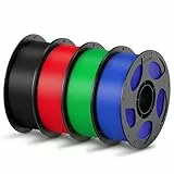 ANYCUBIC Refill PLA und Spool Kit 4KG, 1,75mm Filament 3D-Druckmaterialien mit Hoher Fließfähigkeit, Neatly Wound, Intelligente Identifikation, Schwarz Rot Blau Grün