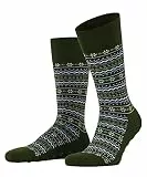 Burlington Herren Stoppersocken Holiday M HP Wolle rutschhemmende Noppen 1 Paar, Grün (Woods 7647), 40-46