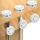 shinfly 6 Stück Kabelhalter Kabelclips Verstellbare Kabel Organizer Kabelmanagement Selbstklebend Kabelhalter für Schreibtisch, Nachttisch, Ladekabeln, HDMI, USB, Audiokabel, Weiß