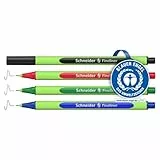 Schneider Line-Up Fineliner (Strichstärke 0,4 mm, aus biobasiertem Kunststoff, ausgezeichnet mit Der blaue Engel) 4 Stück, sortiert