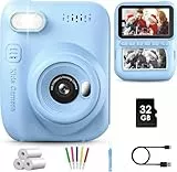 GREENKINDER Sofortbildkamera Kinder,14MP 3.0 Zoll Bildschirm Kinderkamera Sofortbildkamera mit 32G Karte, 1080P Kamera Kinder Sofortdruck, Oster Geschenke Spielzeug für Jungen und Mädchen 3-12 Jahre