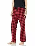 Amazon Essentials Damen Pyjamahose aus Flanell, Rot Buffalo Karos, L