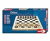 Noris Deluxe Schach – edles Strategiespiel aus Holz für Kinder und Erwachsene – wertiges Schachbrett mit Spielfiguren – Klassiker für 2 Spieler – Denkspiel ab 6 Jahren – Geschenk für Schachfans