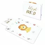 Wickelunterlage Wickelauflage auf Reise 77x44 cm Abwaschbare Wickelauflagen für Babys Kleine faltbare und wasserfeste Auflage zum Wickeln ideal für Wickeltasche Weiß Safari