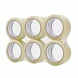 Amazon Basics Paketband, 48 mm x 66 m, 0.046mm dick, transparent, 6 Rollen