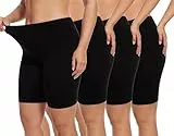 HBselect 4er Damen Kurze Leggings Radlerhose Blickdicht Sporthose Jogginghose Baumwolle für Yoga Joggen Pilates Fitness