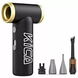 Kica JetFan 2S Elektrischer Air Duster – Metallgehäuse, 117.000 U/min, stufenlose Steuerung & Turbomodus, Druckluftspray für PC, Auto, Tastatur, Büro – Schwarz