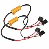 Duokon 2 Stück LED-Widerstand, 2,5 A, Decoder Blinkerwiderstand, für LED-Lampe, Anti-Hyper-Blitz, Verkabelung, Widerstand, Fehlerbelastung, H7