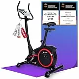 Christopeit Heimtrainer Fahrrad Ergometer AL 2 S Digital, bis 150kg, 24 Widerstandsstufen, 9kg Magnet-Bremssystem, leise, Soft-Touch-Computer, Handpulssensoren, Tablet-Halterung, Black, Kinomap