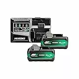 HiKOKI Booster Pack Set - Schnellladegerät für Li-Ion Akkus, USB-Port, LED-Anzeige, Lüfterkühlung - Inkl. 2 Multi Volt Akkupacks (36 V / 18 V - 2,5 Ah / 5,0 Ah), Ladegerät (14.4 V / 18 V / 36 V)