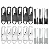 24 Stück Reißverschluss Zipper Bausätze,Zipper für reißverschluss Abnehmbares Metall Zipper Pull Mit Nylon-Lanyard,Reissverschluss Zipper für Koffer, Rucksack,Stiefel,Jacken
