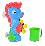 Simba 104016791 - ABC Badewannen-Seepferdchen (26 cm), für Kleinkinder ab 1 Jahr, buntes Badewannenspielzeug mit Saugnäpfen, lustigem Wasserrad und Becher Mehrfarbig 1 Stück (1er Pack)