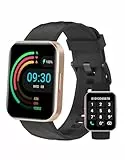 Dakofied Smartwatch Damen Herren 1.85' Fitnessuhr mit Bluetooth-Telefonfunktion AI Sprachassistent,110+ Sportmodi Sportuhr mit Schrittzähler,Pulsuhr,SpO2,IP68 Wasserdicht für iOS Android