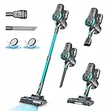 Akku Staubsauger, 28000Pa/175W/55Min Staubsauger Kabellos, Anti-Tangle-Bürste und Selbststehend, Ultraleichter Handstaubsauger akku vacuum cleaner Stielstaubsauger für Teppichen, Hartboden, Tierhaare