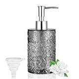 GKSCXEXE 400ml Seifenspender Kunststoff, Grau Seifenspender Plastik Spülmittelspender Küche, Soap Dispenser Nachfüllbarer Pumpspender mit Trichter für Spülmittel, Handseife, Shampoo (Runden)