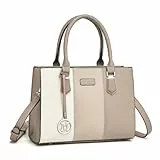 Miss Lulu Handtaschen für Damen Mittelgroß, Taschen PU Leder, Handtasche Groß V-förmiges Design Synthetic Ledertasche Mit Abnehmbarem Schultergurt für Büro Schule Einkauf Reise Geschenk