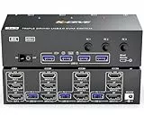 KVM Switch 3 PC 3 Monitore 8K@60Hz 4K@144Hz，MLEEDA HDMI+2 Displayport KVM Switch Triple Monitor für 3 PC Teilen 3 Monitors und 4 USB3.0-Geräte, mit 12V DC Netzteil,Verdrahtet Fernbedienung