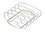 Char-Broil 140 569 - Körbe Kotelett-Rippchenhalter, Silber.