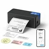 ETIKEZ Bluetooth Etikettendrucker DHL, Thermodrucker 4x6 Versandetiketten Drucker, Etikettiergerät Label Printer Kompatibel mit Amazon, Shopify, Etsy, UPS & iOS, Android, Windows und Mac, Schwarz