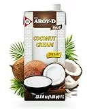 AROY-D Kokosnusscreme I Cremige Kokoscreme zum Kochen & Backen I Laktosefreie Kokosnussmilch I Ideal für Currys, Desserts, Smoothies & Cocktails I 1 x 1 l