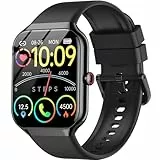 Smartwatch Damen Herren, 1.96' HD Fitnessuhr mit Telefonfunktion, Smart Watch mit Pulsuhr/Schlafmonitor, Fitness Tracker Schrittzähler Uhr, 100+ Sportmodi Sportuhr IP68 Wasserdicht für Android iOS