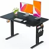 ErGear Höhenverstellbarer Schreibtisch 120x60cm, Elektrisch Mit Memory Funktion, Supports Up to 80KG, Aufbewahrungstasche für Computerarbeitsplätze