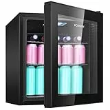 Bomann® Getränkekühlschrank für bis zu 55 Dosen | Kühlschrank mit Glastür 42db leise | 2 Ablagen | Kühlschrank Getränke 46L | Mini Kühlschrank Glastür | Minibar für Büro, Outdoor und Gaming | KSG 7291