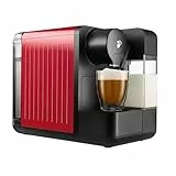 Tchibo Cafissimo „milk“ Kaffeemaschine Kapselmaschine für Caffè Crema, Espresso, Kaffee und Milchspezialitäten, Kapselmaschine mit Milchaufschäumer, auf Knopfdruck (Rot)