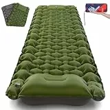 AKSOUL Camping Isomatte Luftmatratze Outdoor: Ultraleicht Groß Aufblasbare Matratze Dick Schlafmatte Mit Kissen Faltbar Thermo Iso Matte Für Zelt Trekking Strand Militärgrün