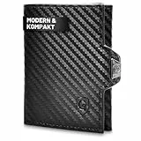 GenTo - Slim Wallet mit Münzfach & RFID NFC Schutz - Mini Geldbörse - dünnes schmales Kartenetui Geldklammer Kreditkartenetui Herren & Damen - inklusive Geschenkbox