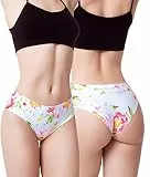 BANANALU Damen Slips mit Print Motiv Flower Blumen Fantasy Unterhosen Flower Power 2 L