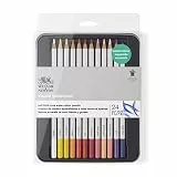 Winsor & Newton 0490015 präzisions Aquarell - Künstlerfarbstifte im Set, 24 lebendige Farben, hochwertige Künstlerpigmente für farbkräftiges Malen in mehreren Schichten, höchste Farbbrillanz